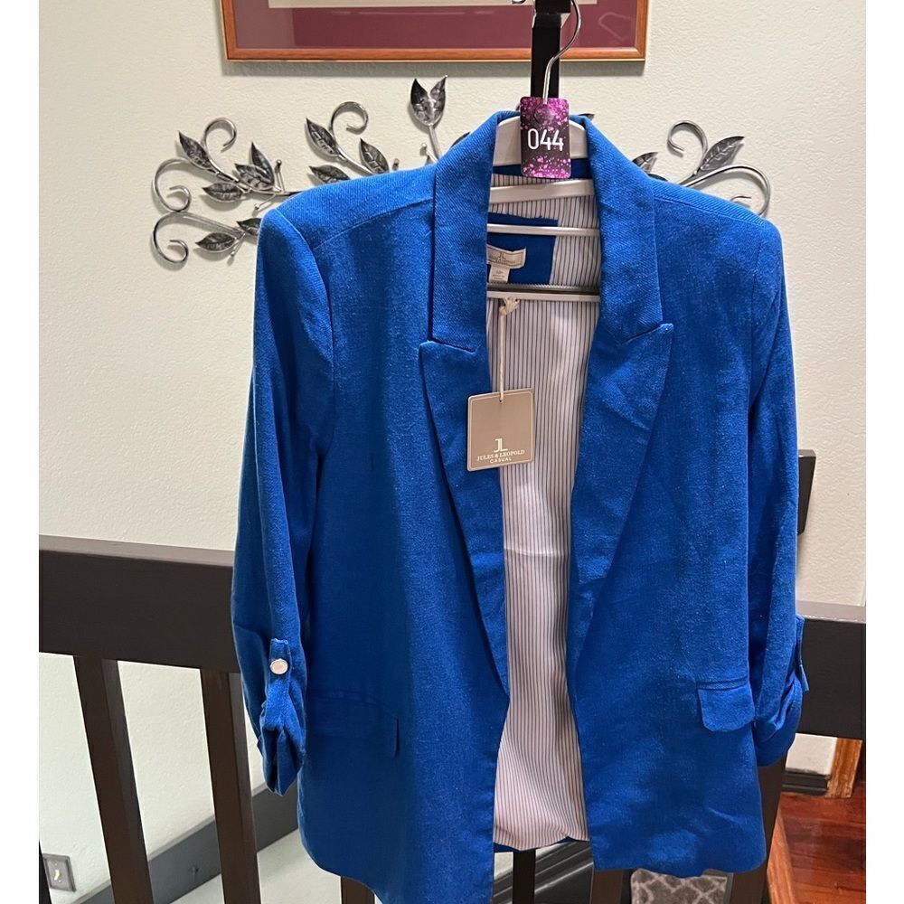 NWT Blue Women's Blazer Size Small e/4 Sleeves #MC044